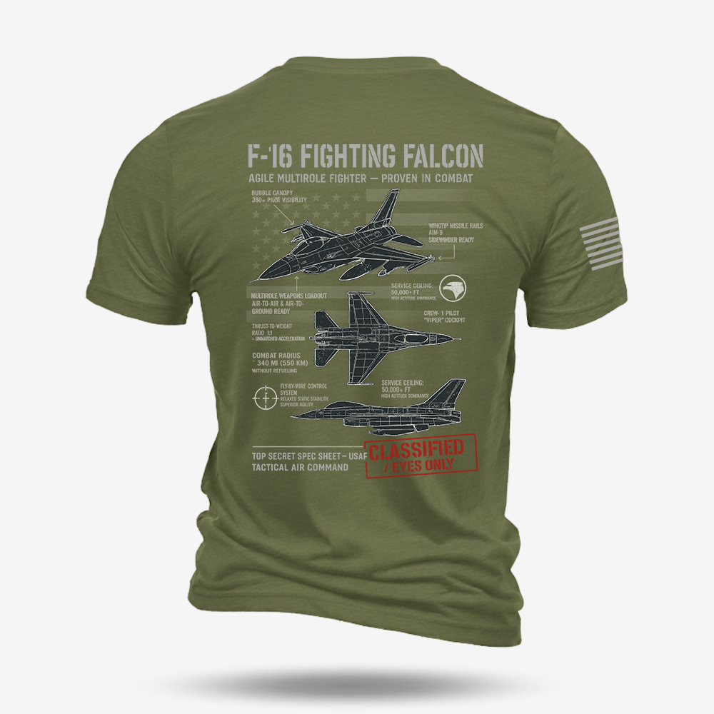 F-16 Fighting Falcon Schematic T Shirt