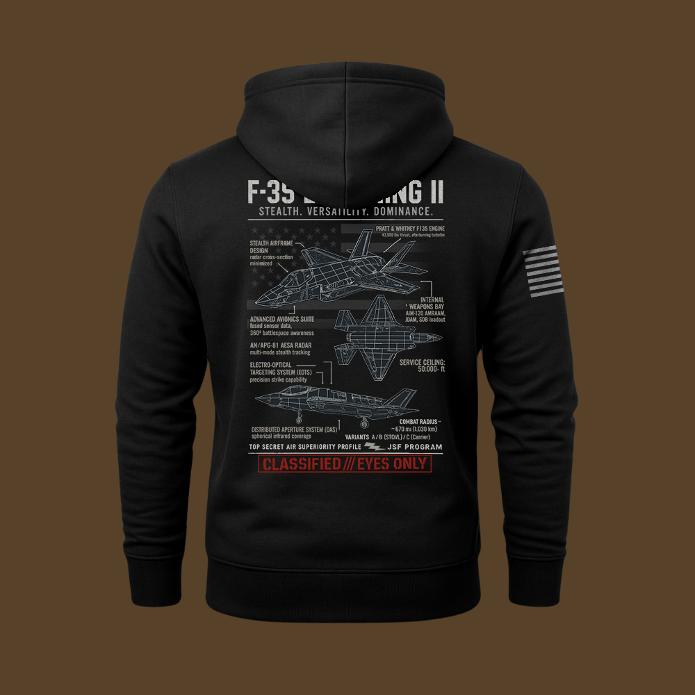 F-35 Lightning II Schematic Hoodie