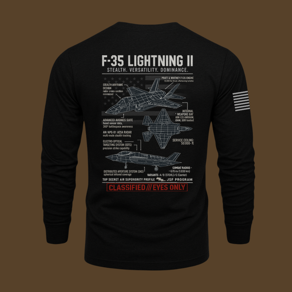 F-35 Lightning II Schematic Long Sleeve