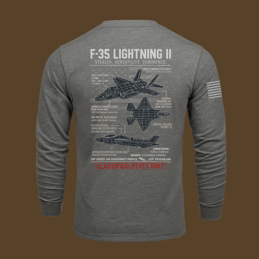 F-35 Lightning II Schematic Long Sleeve