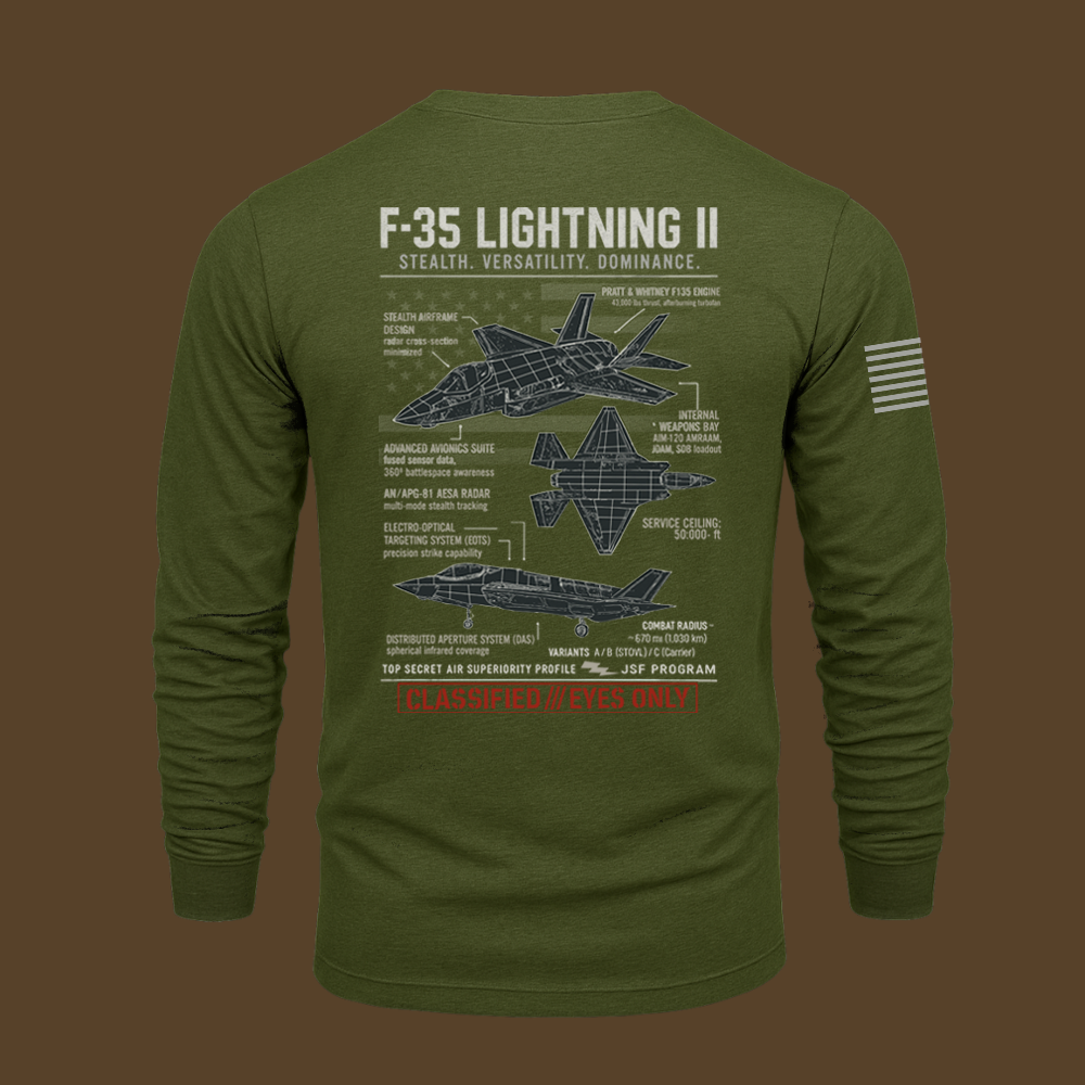 F-35 Lightning II Schematic Long Sleeve
