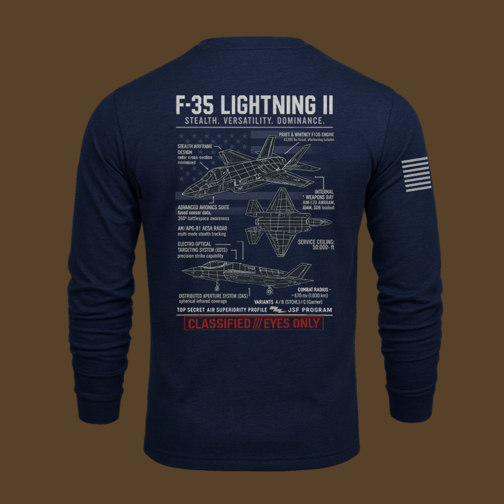 F-35 Lightning II Schematic Long Sleeve