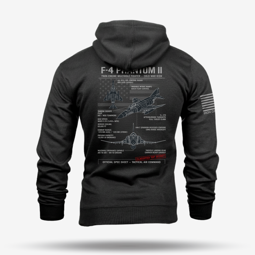 F-4 Phantom II Schematic Hoodie