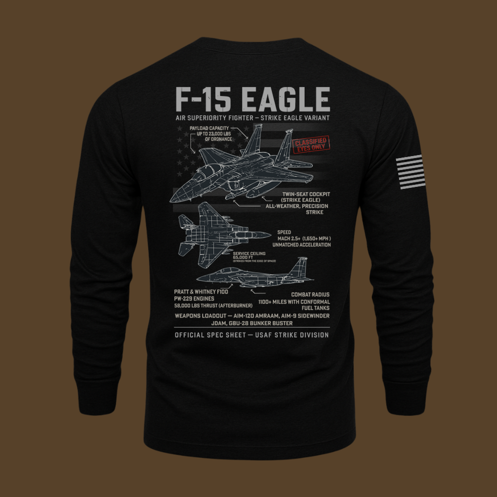 F-15 Eagle Schematic Long Sleeve