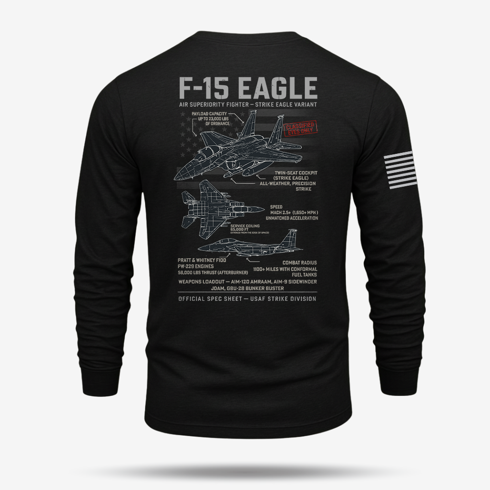 F-15 Eagle Schematic Long Sleeve