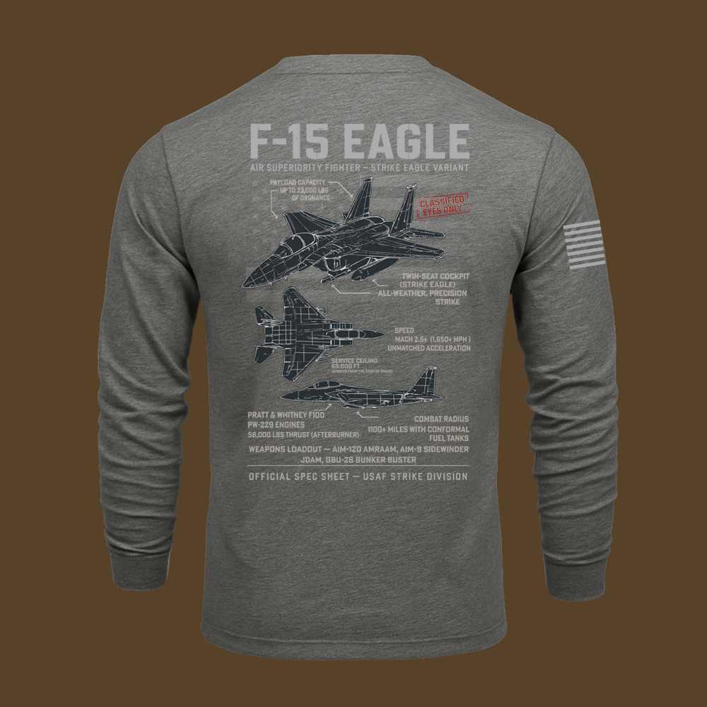 F-15 Eagle Schematic Long Sleeve