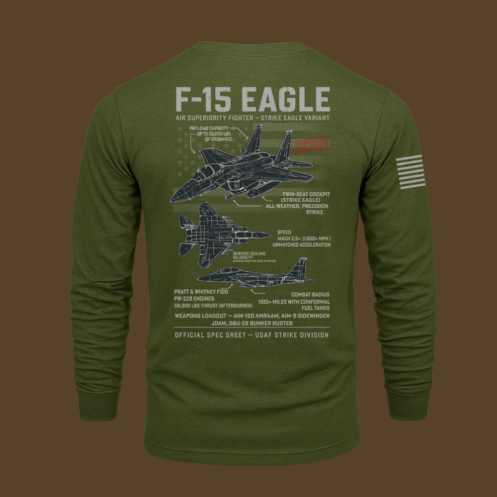 F-15 Eagle Schematic Long Sleeve