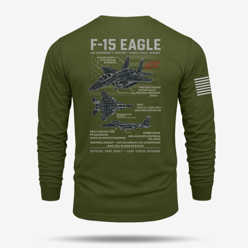 F-15 Eagle Schematic Long Sleeve
