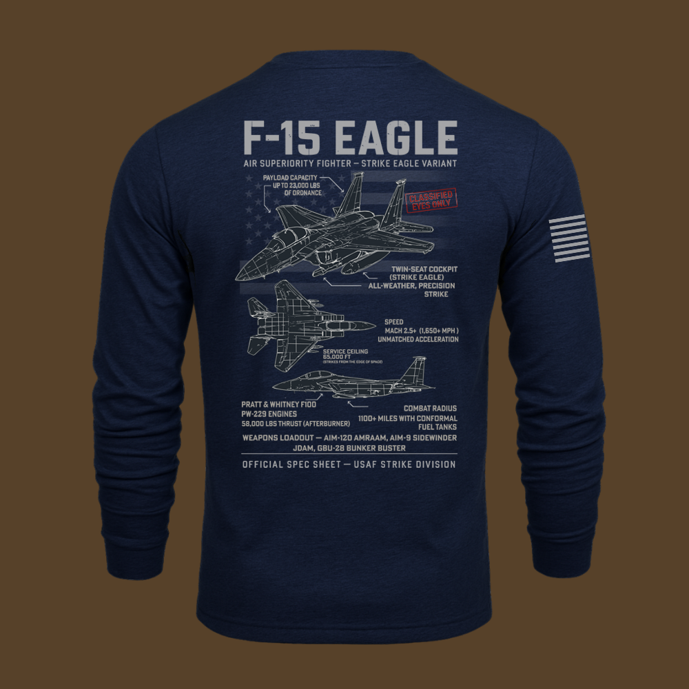 F-15 Eagle Schematic Long Sleeve