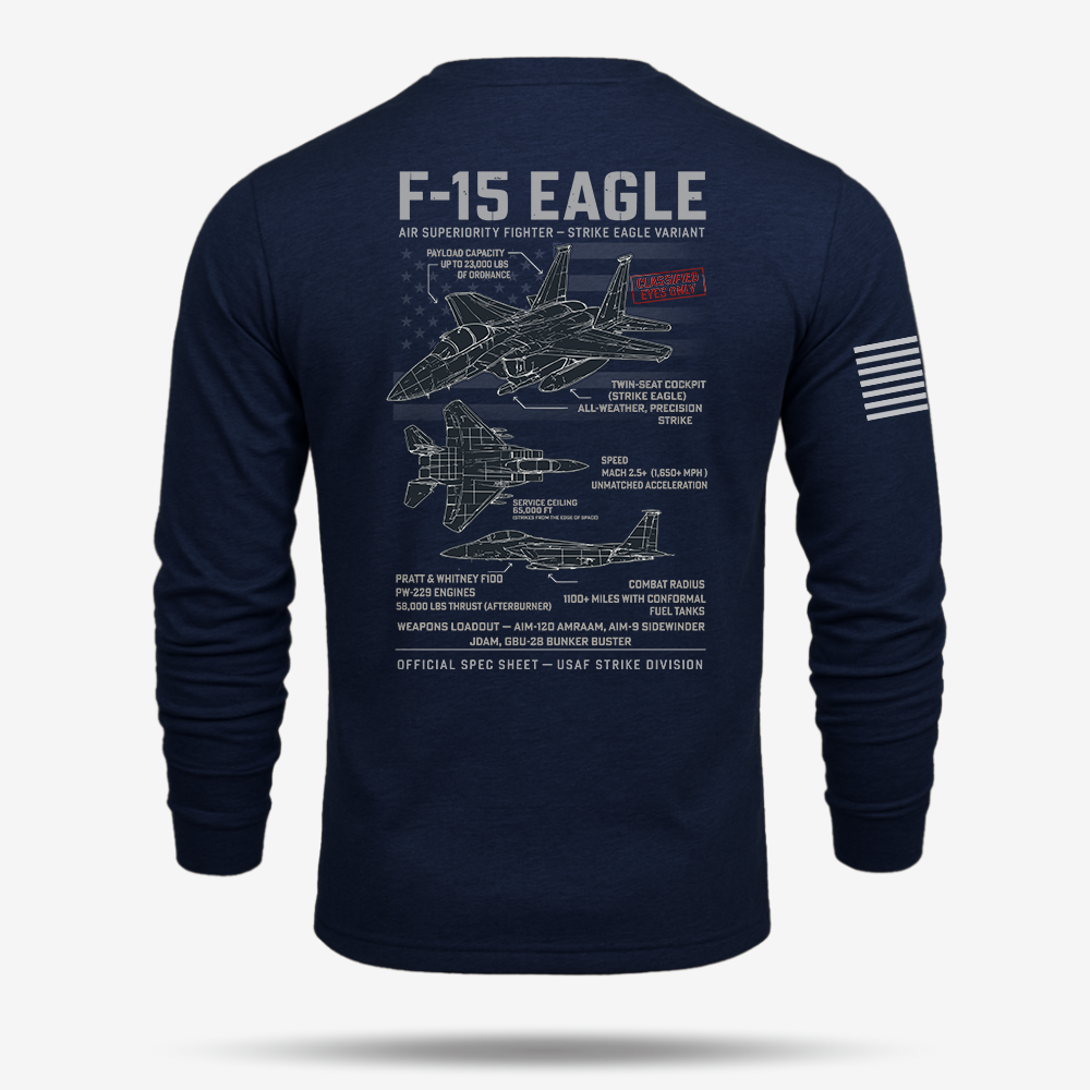 F-15 Eagle Schematic Long Sleeve
