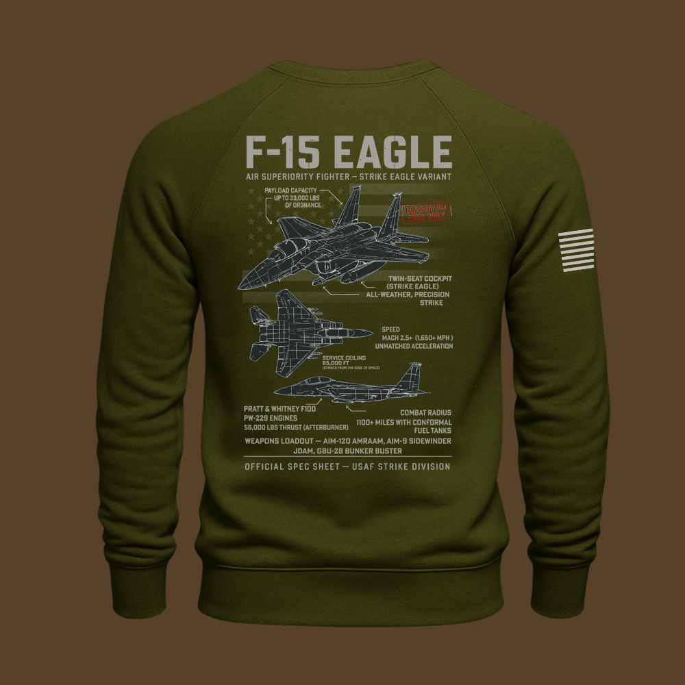 F-15 Eagle Schematic Sweatshirt