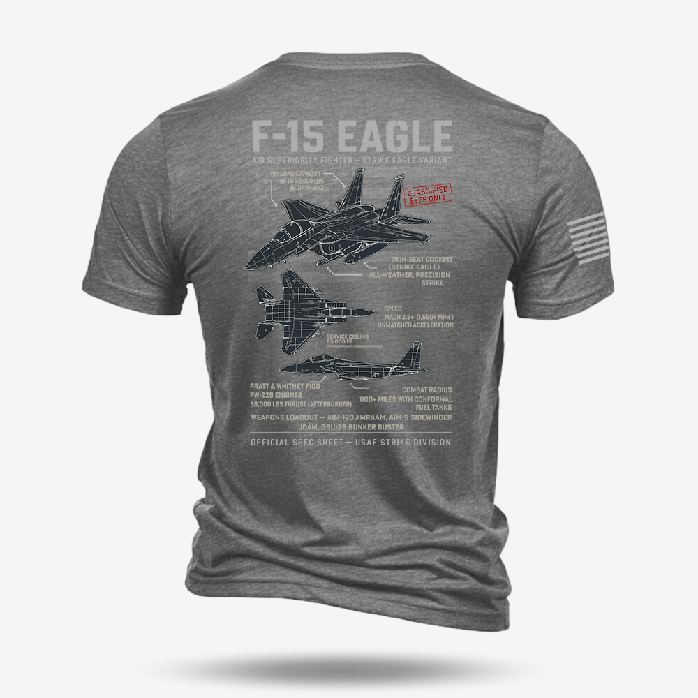 F-15 Eagle Schematic T Shirt