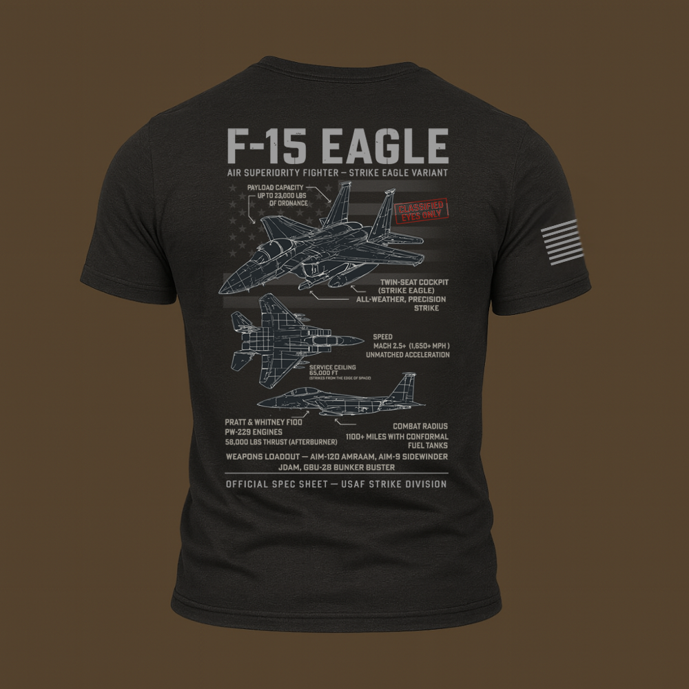 F-15 Eagle Schematic T Shirt