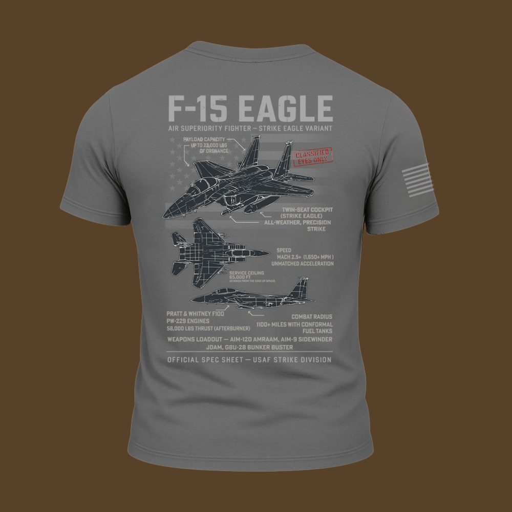 F-15 Eagle Schematic T Shirt
