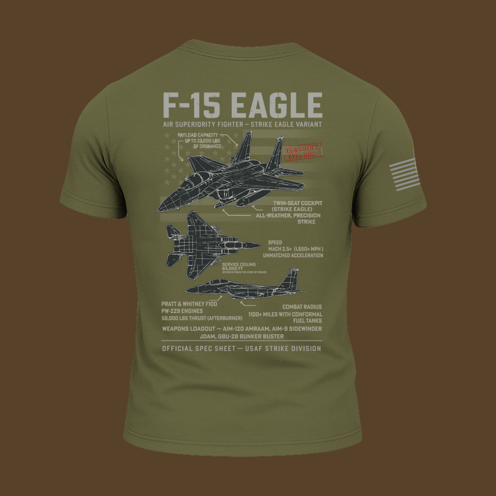 F-15 Eagle Schematic T Shirt