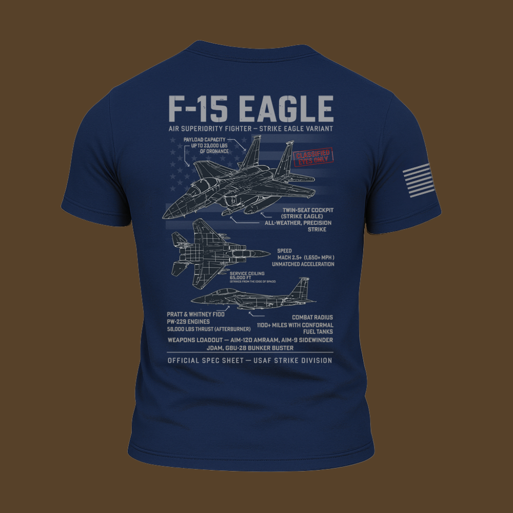 F-15 Eagle Schematic T Shirt