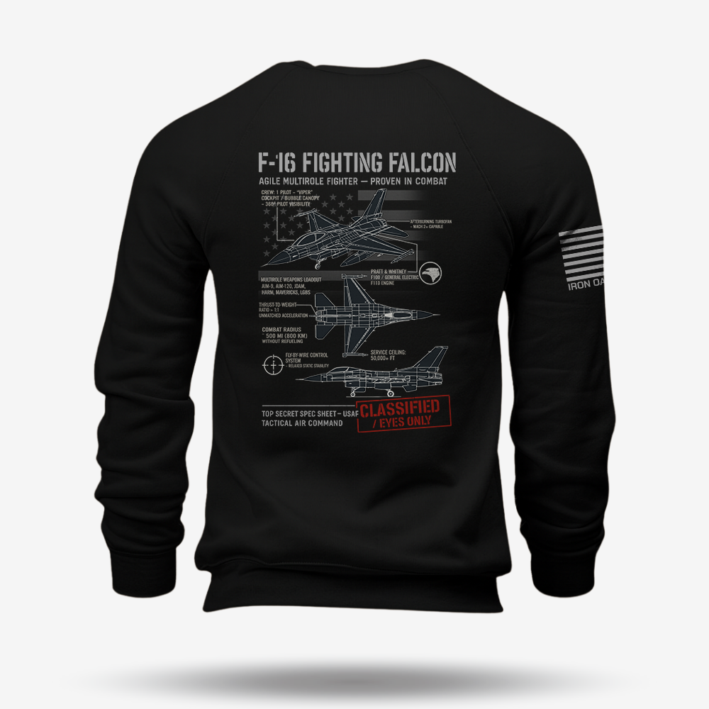 F-16 Fighting Falcon Schematic Sweatshirt