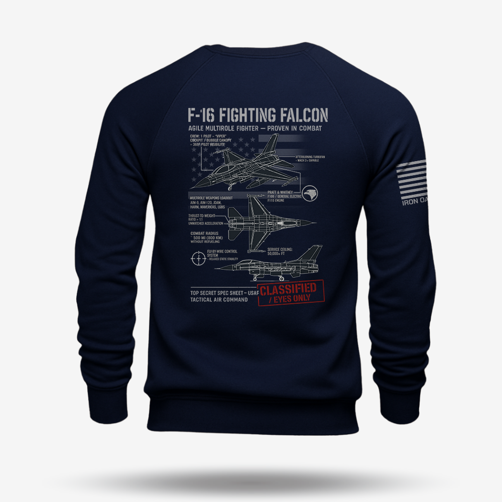 F-16 Fighting Falcon Schematic Sweatshirt