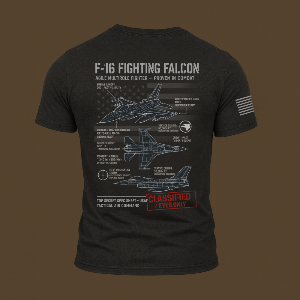 F-16 Fighting Falcon Schematic T Shirt