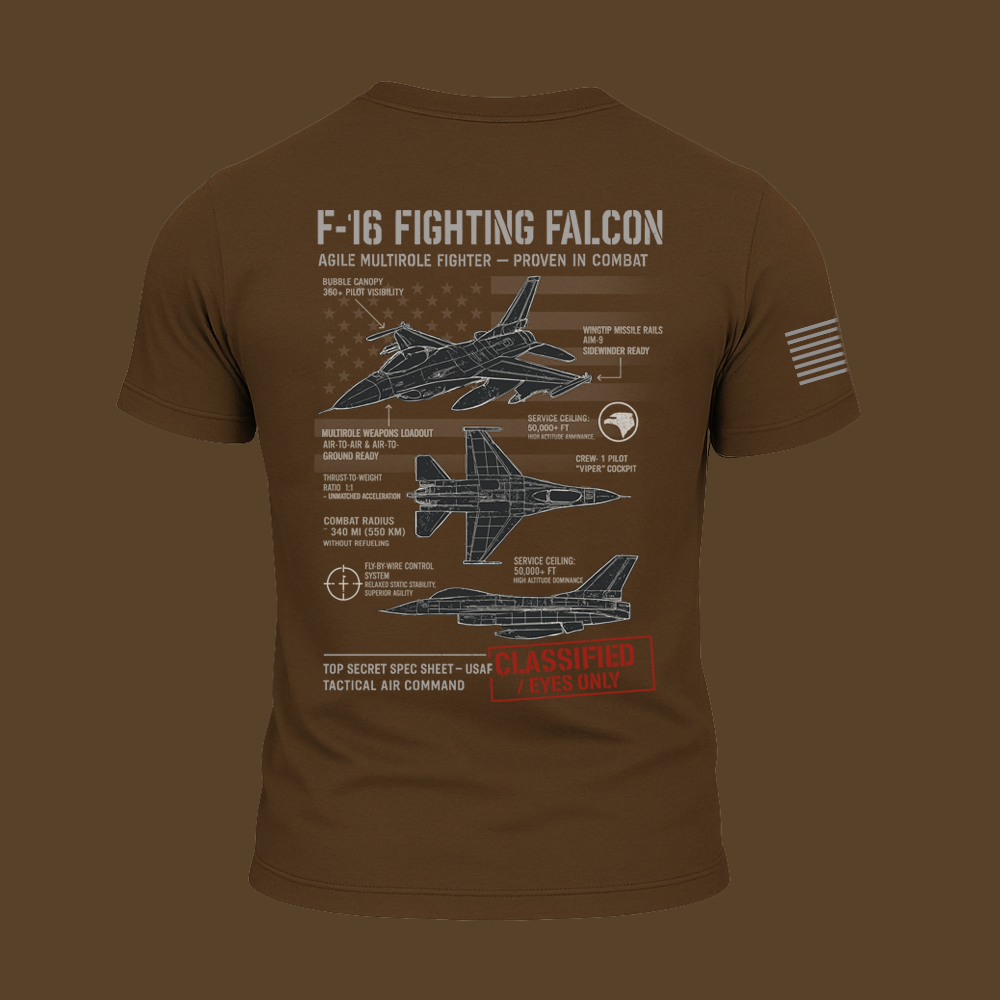 F-16 Fighting Falcon Schematic T Shirt