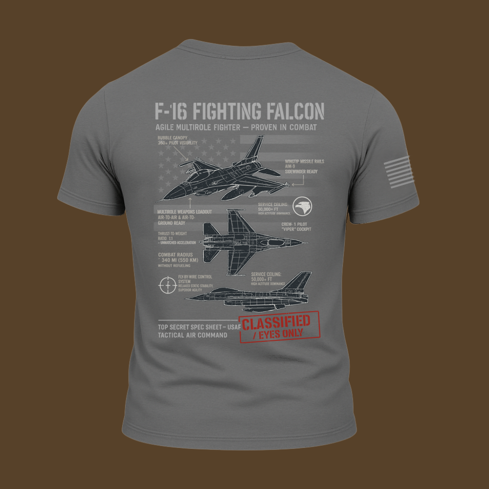 F-16 Fighting Falcon Schematic T Shirt