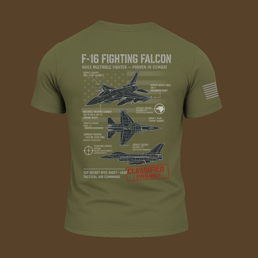 F-16 Fighting Falcon Schematic T Shirt