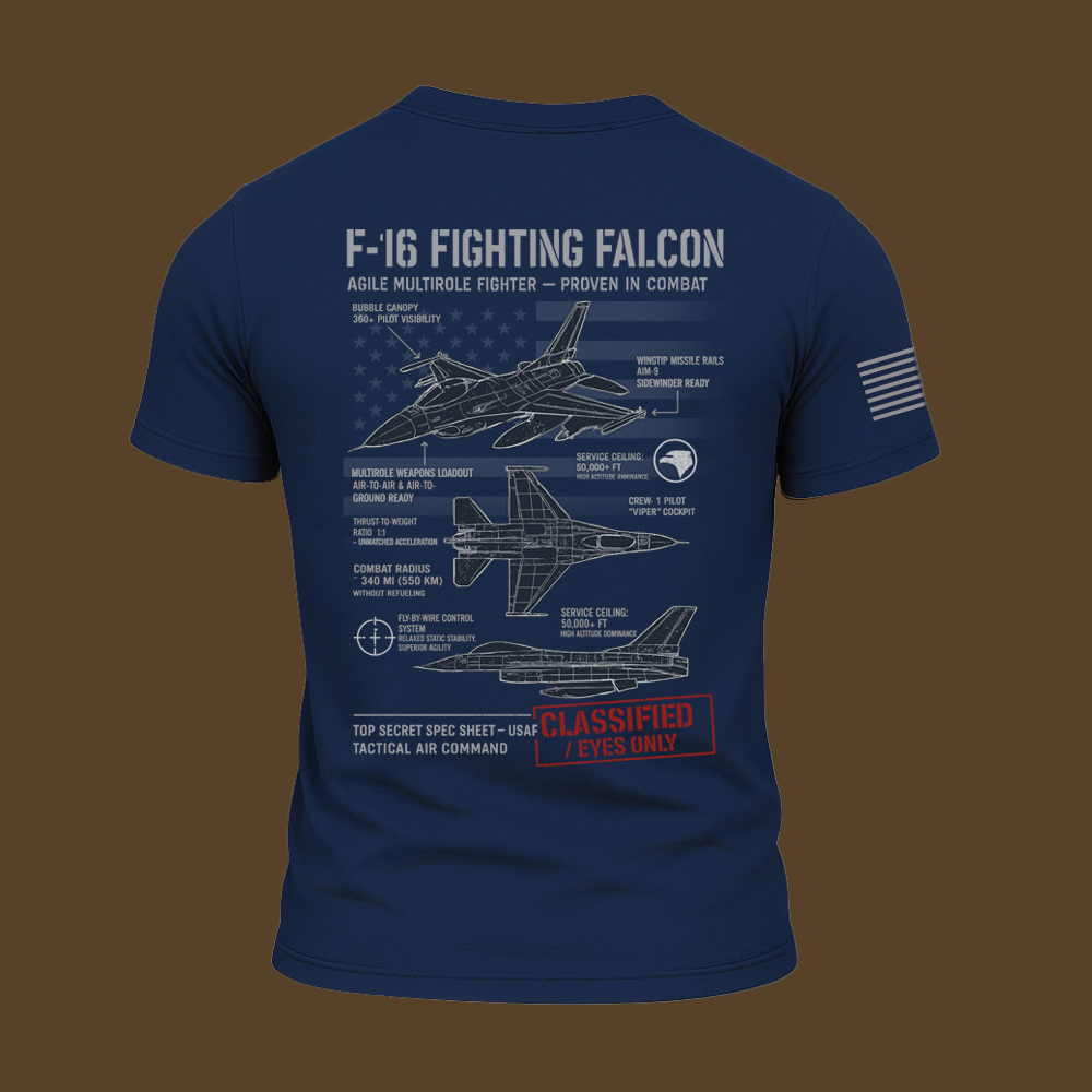 F-16 Fighting Falcon Schematic T Shirt