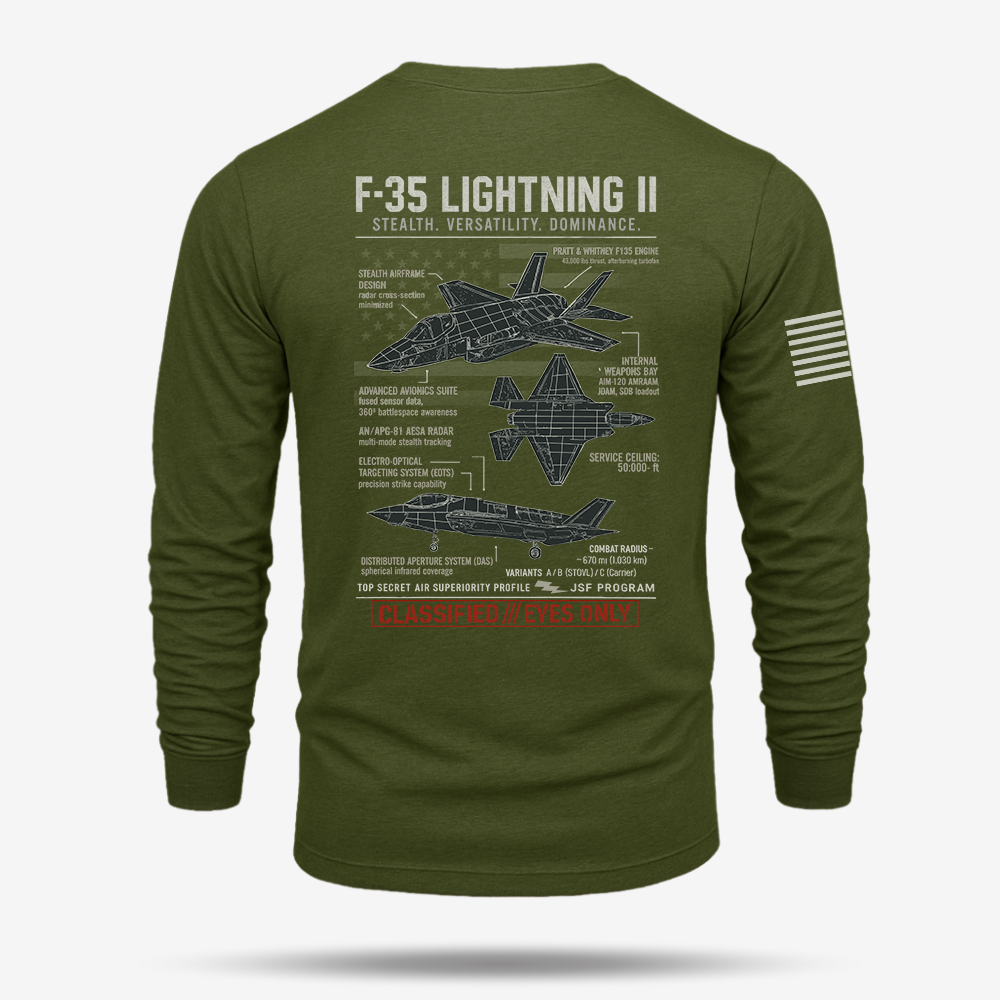 F-35 Lightning II Schematic Long Sleeve