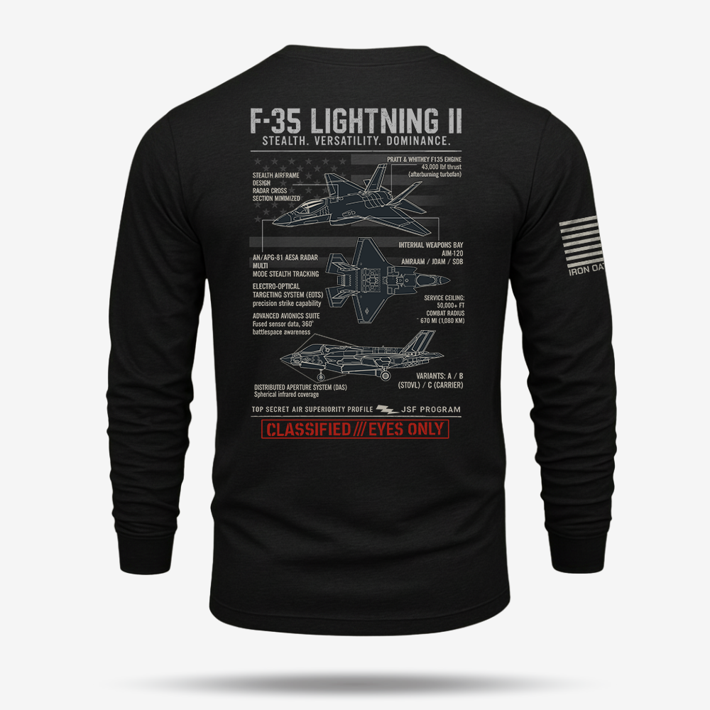 F-35 Lightning II Schematic Long Sleeve