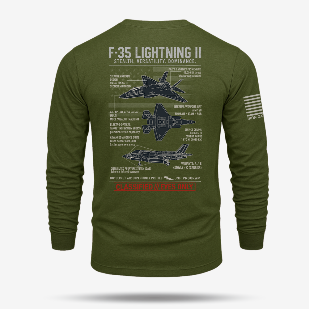 F-35 Lightning II Schematic Long Sleeve