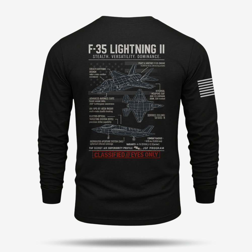 F-35 Lightning II Schematic Long Sleeve
