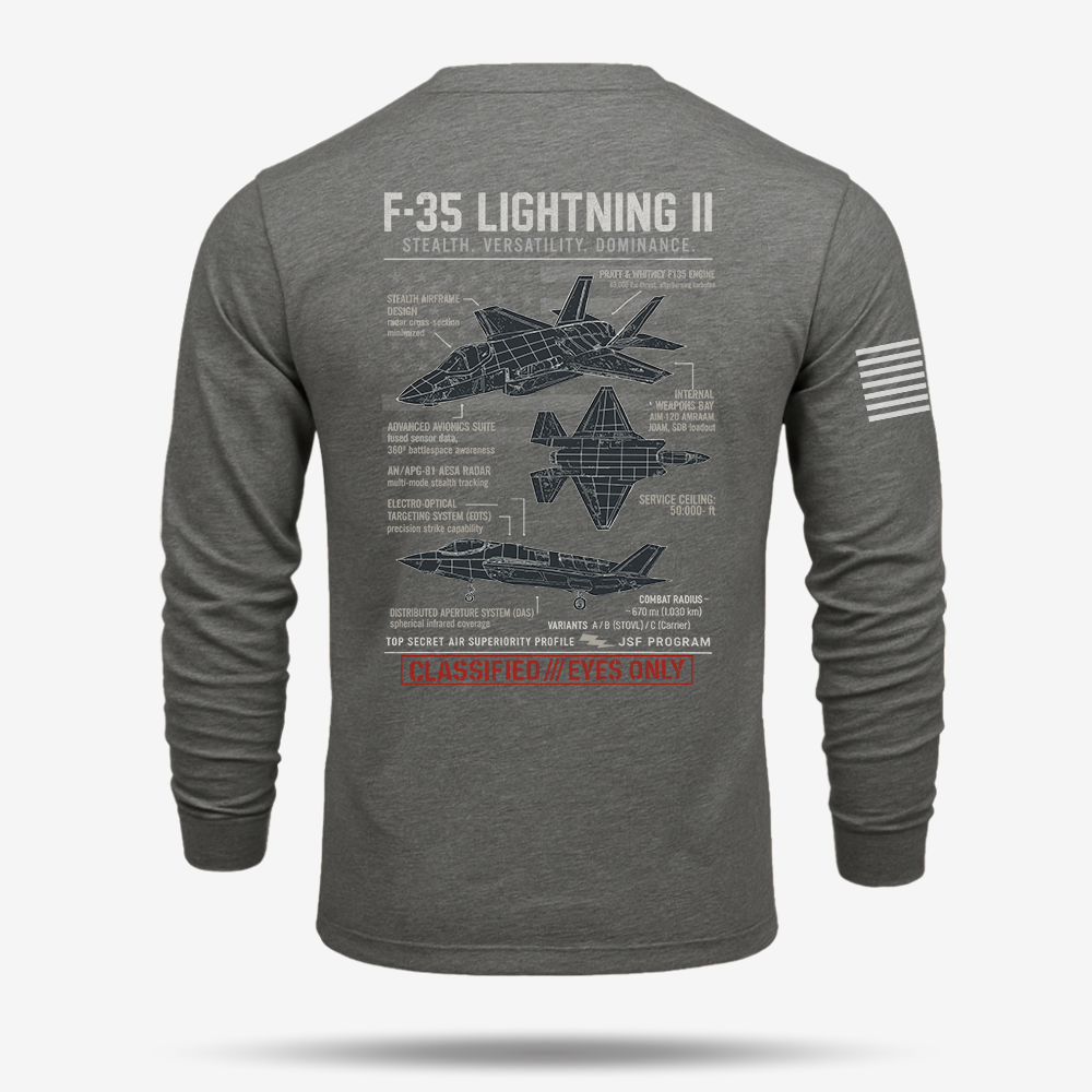 F-35 Lightning II Schematic Long Sleeve