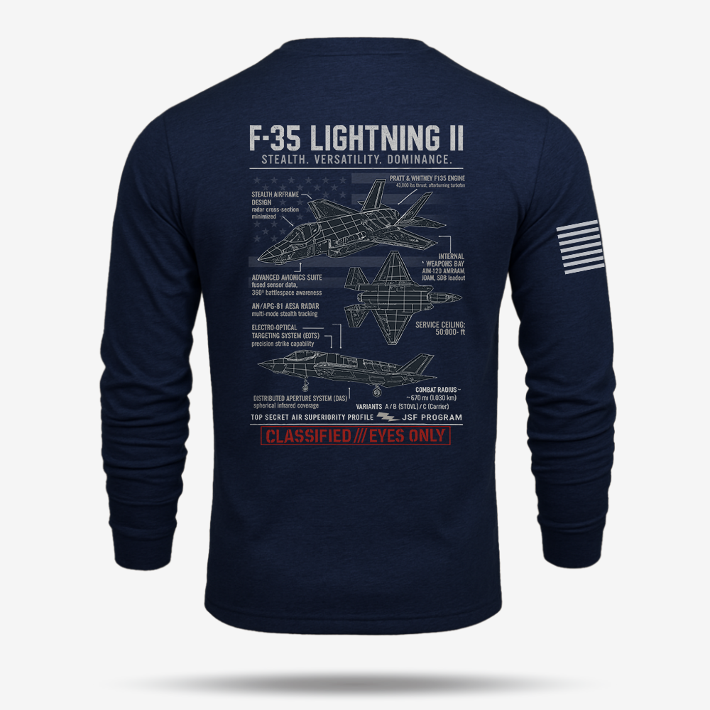 F-35 Lightning II Schematic Long Sleeve