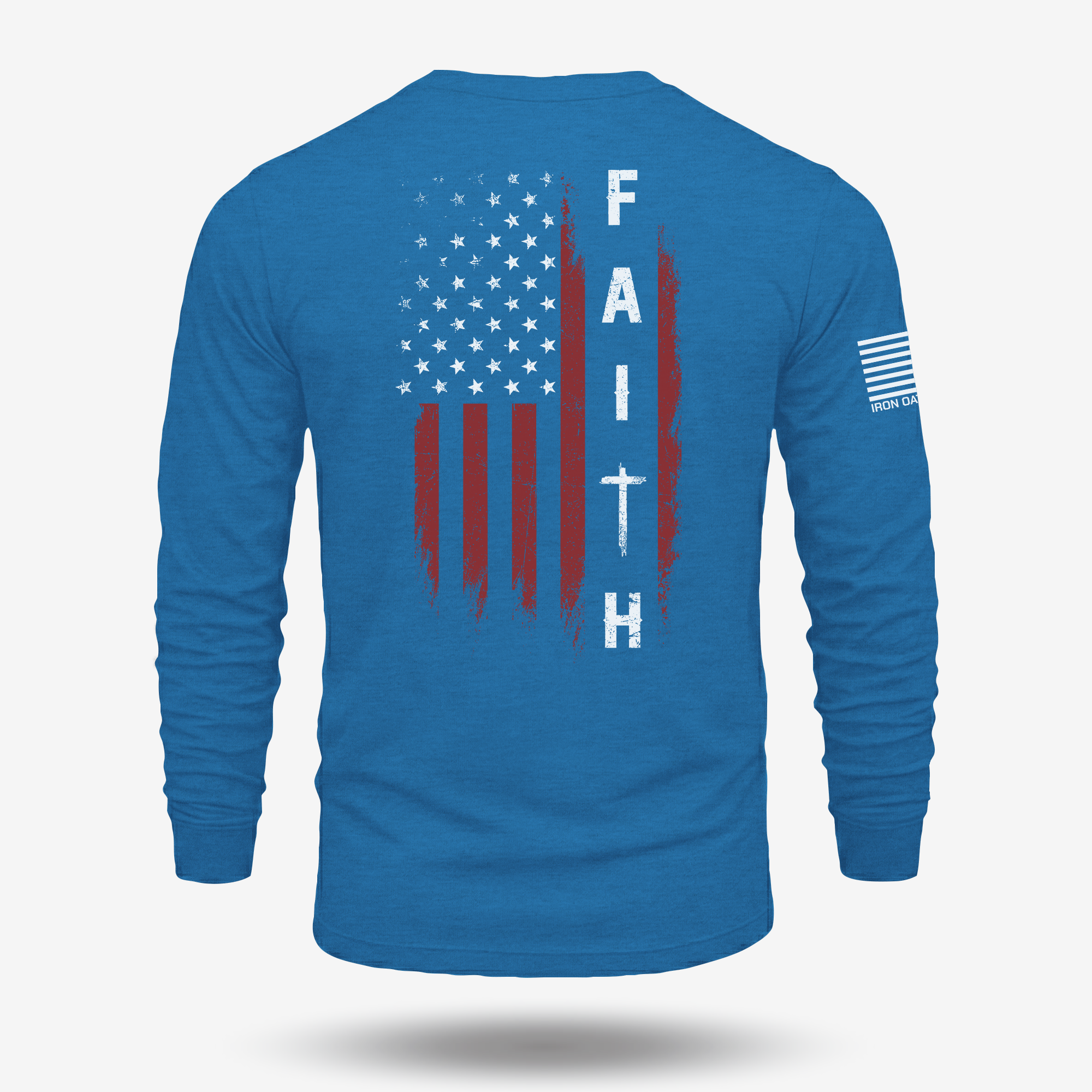 Faith Over Fear – Distressed American Flag Long Sleeve