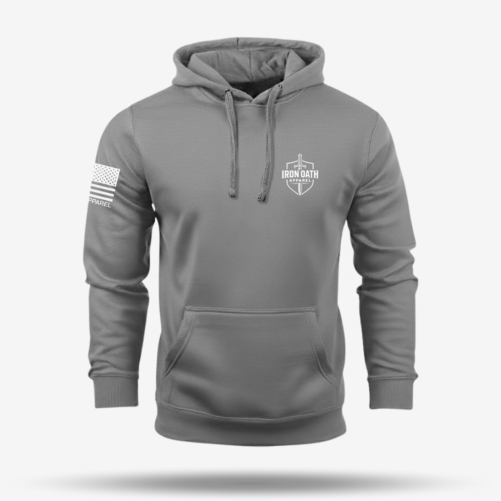 Faith Over Fear – Distressed American Flag Hoodie