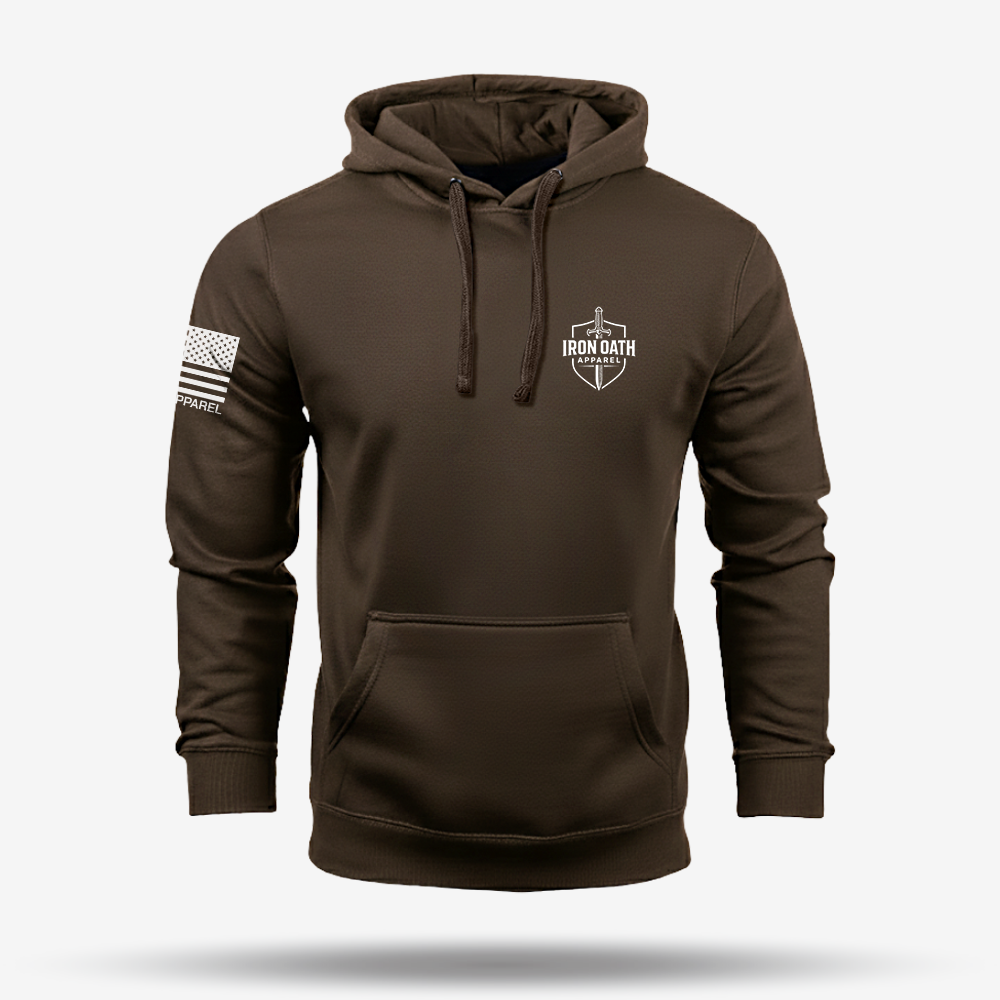 Faith Over Fear – Distressed American Flag Hoodie