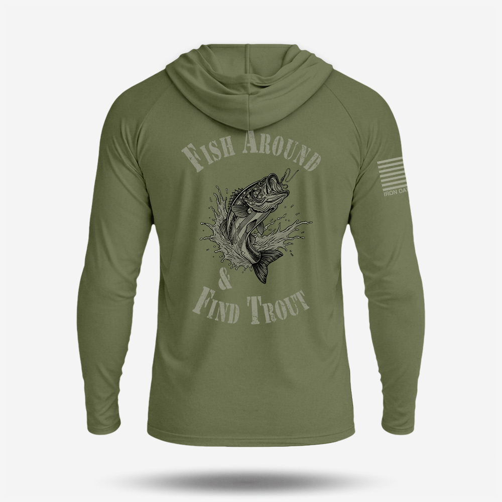Fish Around Find Trout Lightweight Hoodie