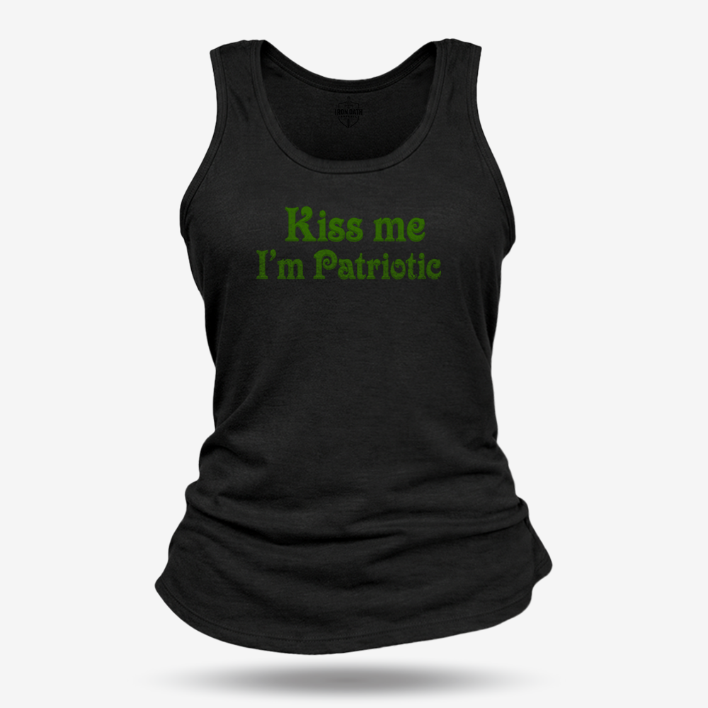 Kiss Me I'm Patriotic Women's Racerback Tank