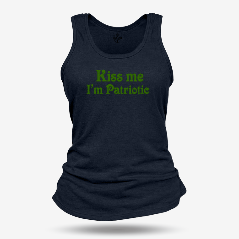 Kiss Me I'm Patriotic Women's Racerback Tank