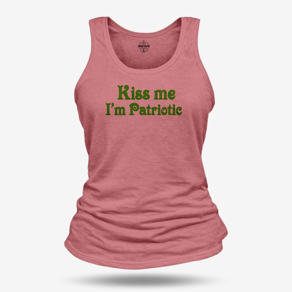 Kiss Me I'm Patriotic Women's Racerback Tank