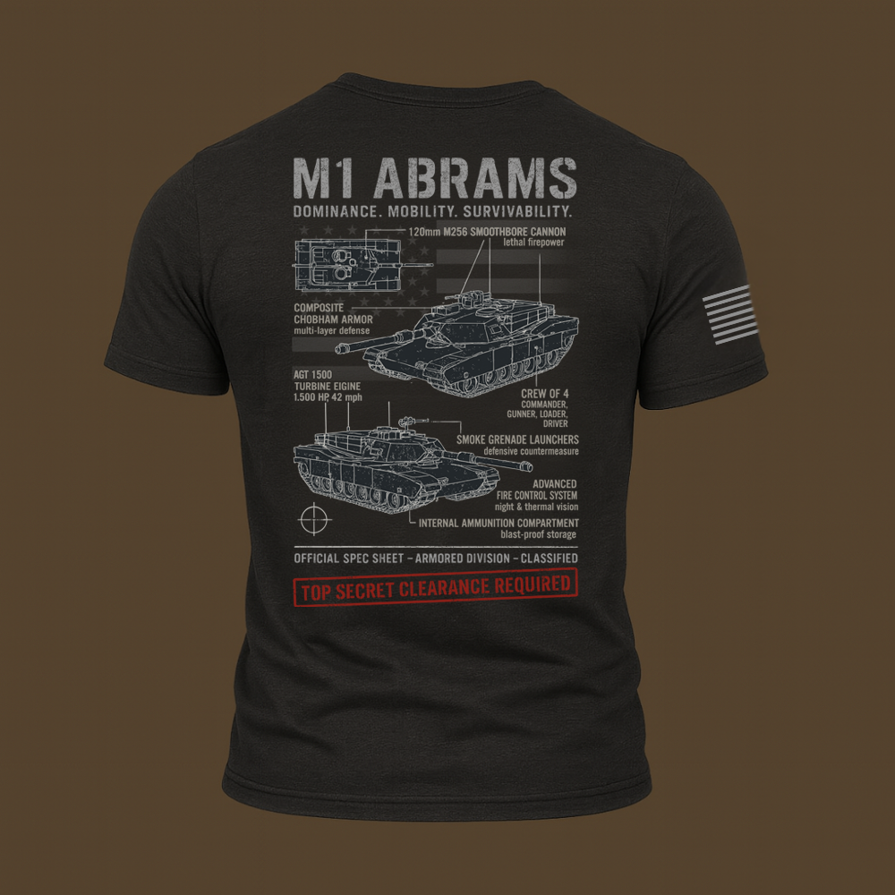 M1 Abrams Schematic T Shirt