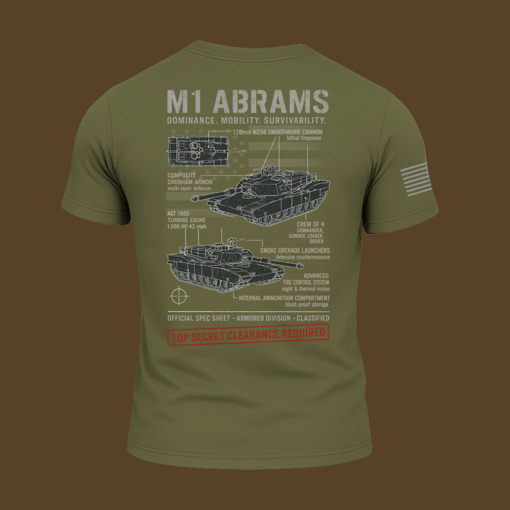 M1 Abrams Schematic T Shirt
