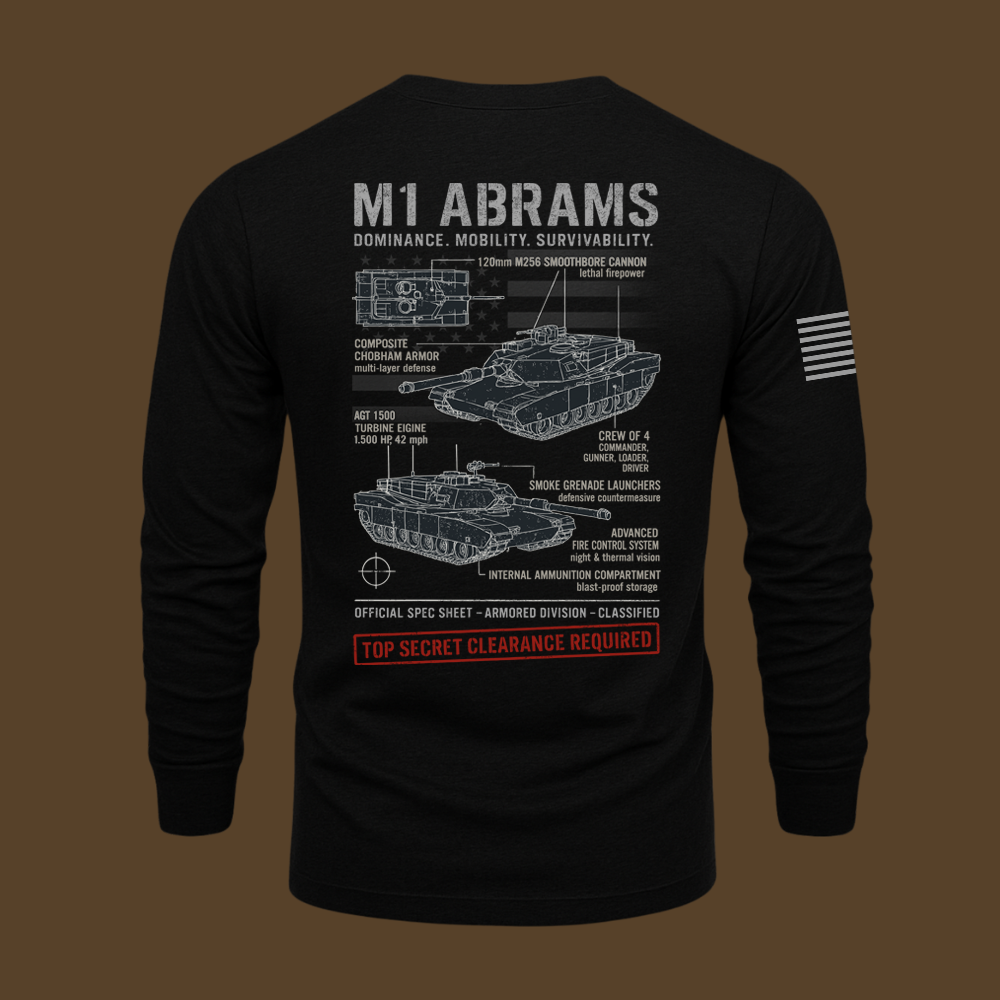 M1 Abrams Schematic Long Sleeve