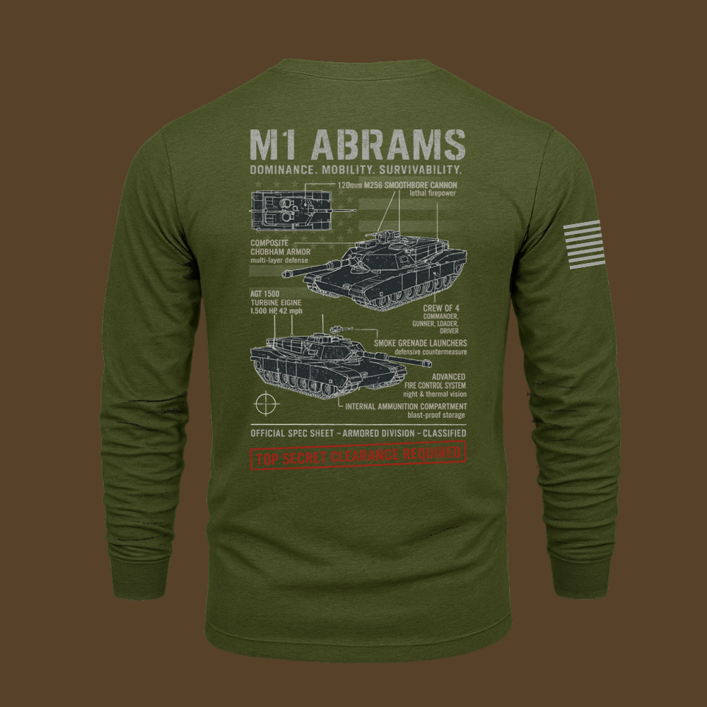 M1 Abrams Schematic Long Sleeve