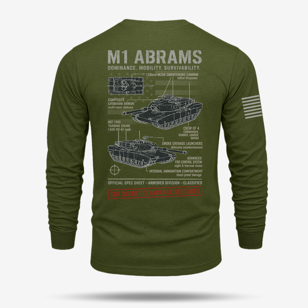 M1 Abrams Schematic Long Sleeve