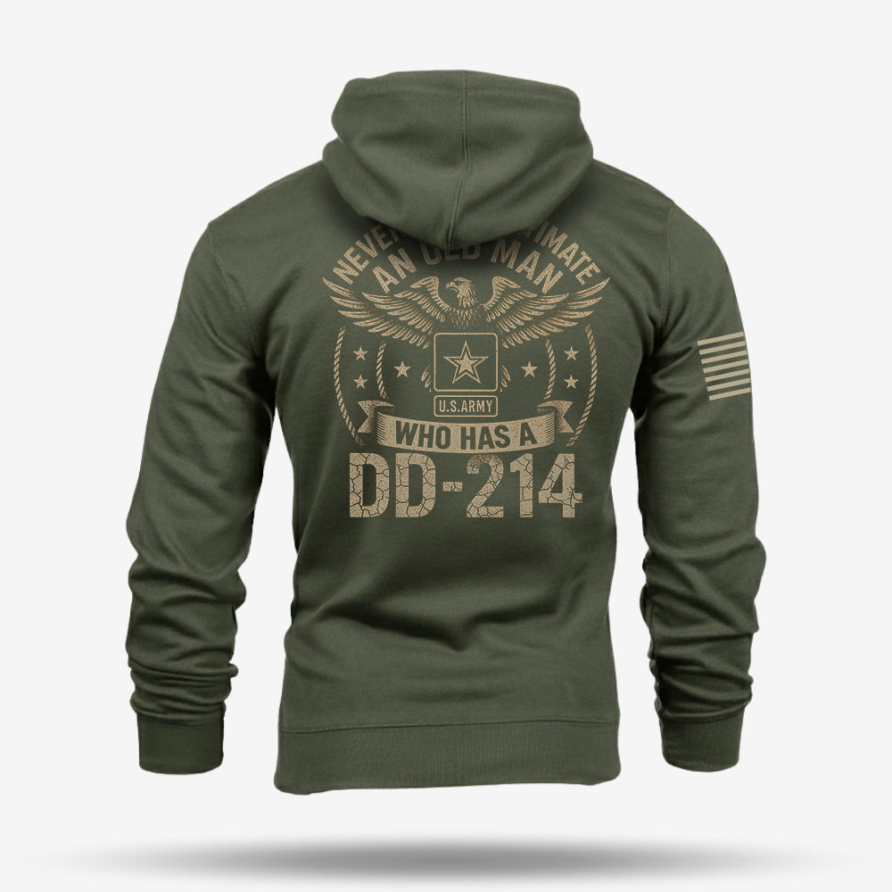 Never Underestimate An Old Man Us Army Veteran Hoodie