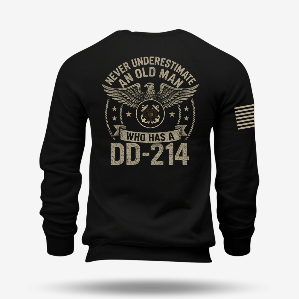 Never Underestimate An Old Man Us Coast Guard Veteran Sweatshirt
