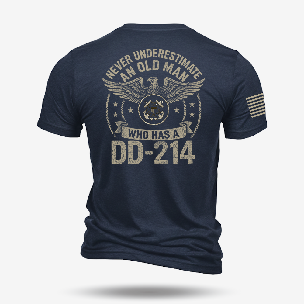 Never Underestimate An Old Man Us Coast Guard Veteran T Shirt