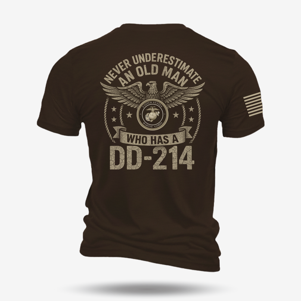 Never Underestimate An Old Man Us Marine Veteran T Shirt