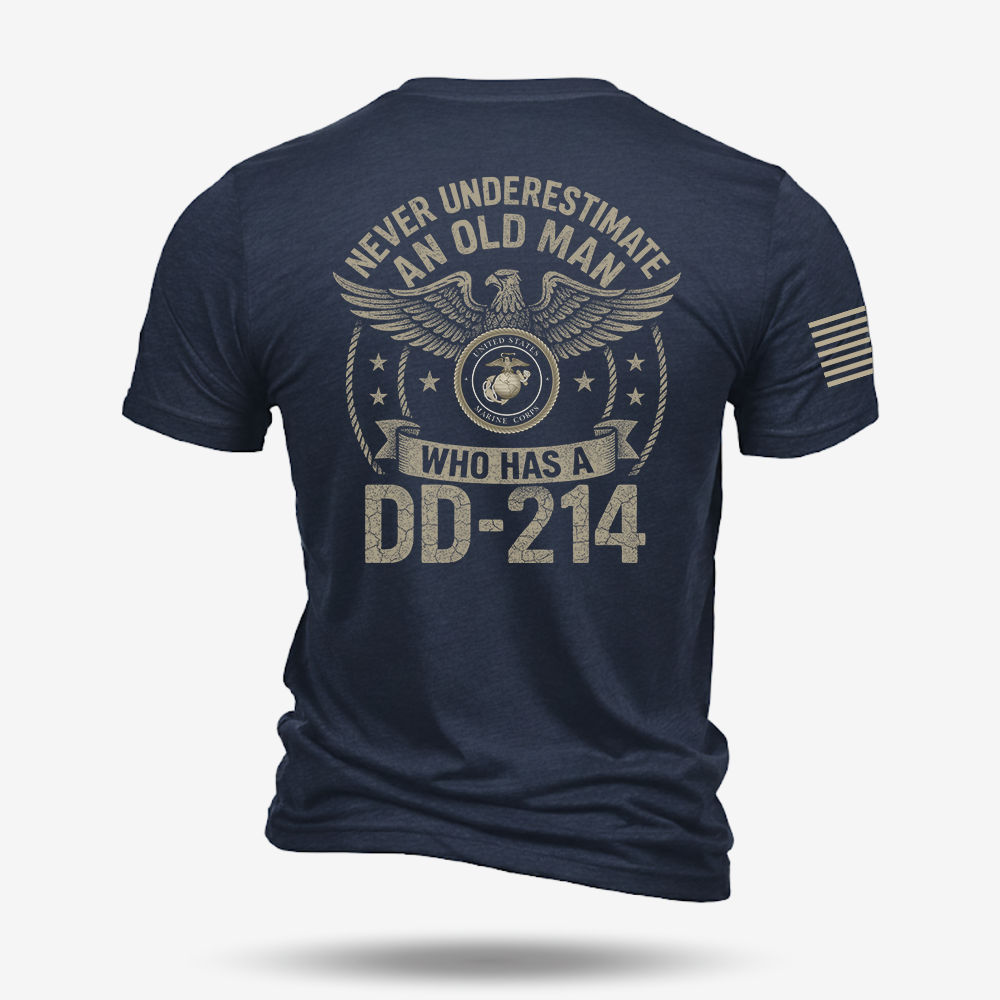 Never Underestimate An Old Man Us Marine Veteran T Shirt